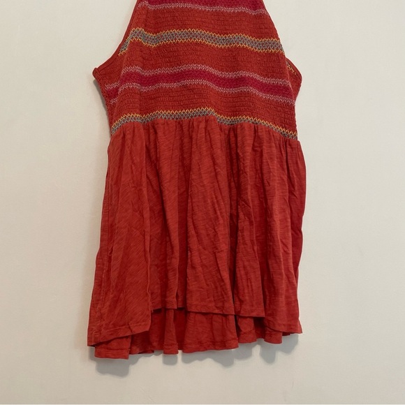 NEW NWT TORRID 3 Plus Size Super Soft Smocked High Neck Babydoll Top Orange Tank - Picture 5 of 15